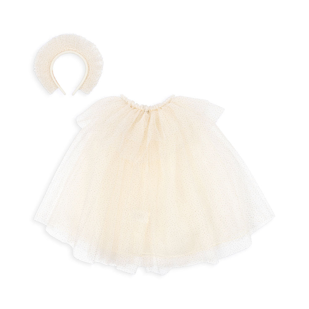Alette Tulle Cape + Headband Costume (Buttercream)